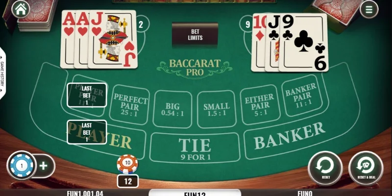 Các cửa cược Baccarat phổ biến trong trò chơi